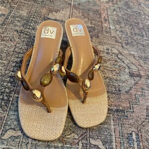Dolce Vita Women's Brown and Gold Sandals